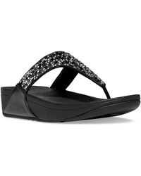 Fitflop - Lulu Crystal Mix Toe-post Wedge Sandals - Lyst