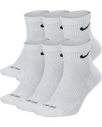 Nike - 6 Pack Dri-fit Plus Quarter Socks - Lyst