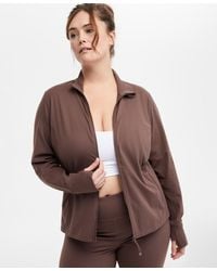 ID Ideology - Plus Size Soft Flex Solid Full-zip Jacket - Lyst