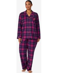Ralph Lauren - Plus Size Long Sleeves Notch Collar Pajama Set - Lyst