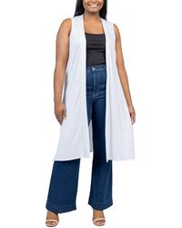 24seven Comfort Apparel - Plus Size Asymmetric Open Front Cardigan Sweater - Lyst