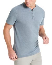 Kenneth Cole - 4-way Stretch Heathered Stand-collar Pique Henley - Lyst