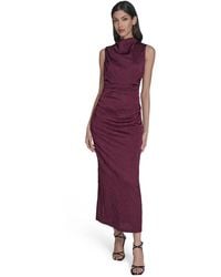 Vince Camuto - Novelty Knit High Cowl Neck Ruche Waist Bodycon Dress - Lyst
