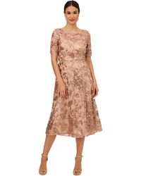 Adrianna Papell - Sequined Embroidered Midi Dress - Lyst