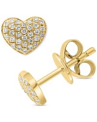 Effy - Effy Diamond Pave Heart Stud Earrings (1/5 Ct. T.w. - Lyst