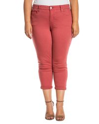 Slink Jeans - Plus Size Color Mid Rise Boyfriend Rolled - Lyst