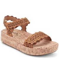 Earth - Slatal Round Toe Platform Footbed Sandals - Lyst