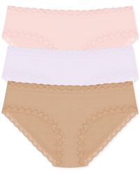 Natori - Bliss Lace-trim Cotton Brief Underwear 3-pack 156058mp - Lyst