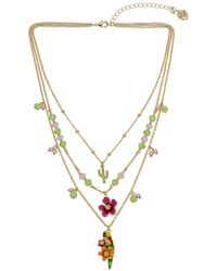 Betsey Johnson - Faux Stone Parrot Layered Necklace - Lyst