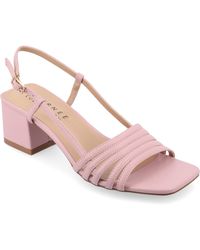 Journee Collection - Shayana Slingback Block Heel Sandals - Lyst