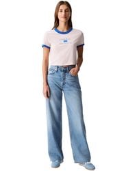 Calvin Klein - High-rise Wide-leg Denim Jeans - Lyst