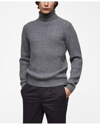 Mango - Braided Turtleneck Sweater - Lyst