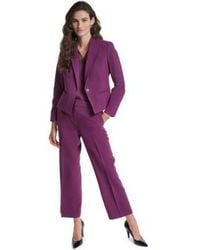 KARL LAGERFELD - Petite Cropped Single Button Blazer Mid Rise Boot Cut Pants - Lyst
