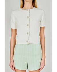 Endless Rose - Collared Knit Short Sleeve Jacket - Lyst