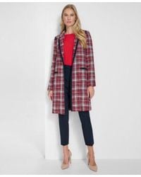 Tommy Hilfiger - Open Front Tweed Topper Jacket Long Sleeve Boat Neck Tie Top Pinstripe Mid Rise Ankle Length Pants - Lyst