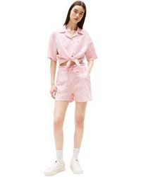 Tommy Hilfiger - Cotton Linen Short Sleeve Shirt Cotton Linen Drawstring Shorts - Lyst