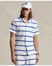 Polo Ralph Lauren - Custom Slim Fit Striped Terry Camp Shirt - Lyst