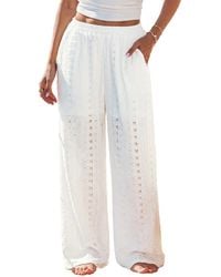 CUPSHE - Pull-on Wide Leg Long Pants - Lyst