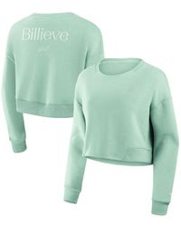 Fanatics - Buffalo Bills Studio Tri-blend Cropped Pullover Sweatshirt - Lyst