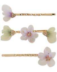 Lonna & Lilly - 3-pc. Gold-tone Pave & Ribbon Flower Bobby Pin Set - Lyst