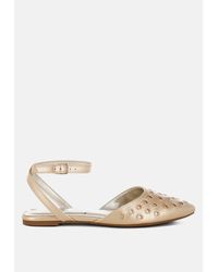 LONDON RAG - Chalcis Metallic Eyelet Detail Flat Sandals - Lyst
