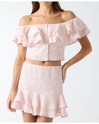 Guess - Sade Ruffled Cotton Off-the-shoulder Top - Lyst