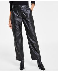 DKNY - Faux-leather High-rise Cargo Pants - Lyst