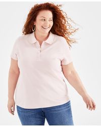 Style & Co. - Plus Size Solid Cotton Polo Shirt - Lyst