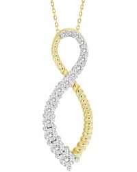 Macy's - Diamond & Polished Bead Infinity Pendant Necklace (1/3 Ct. T.w. - Lyst
