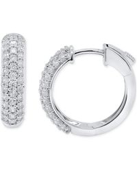 Forever Grown Diamonds - Lab Grown Diamond Pave Small Hoop Earrings (1 Ct. T.w. - Lyst