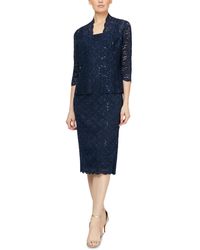 Sl Fashions - 2-pc. Lace Jacket & Midi Dress Set - Lyst