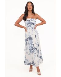 Petal & Pup - Tamira Strapless Midi Dress - Lyst