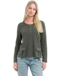 Wilt - U Neck Button Placket Tee - Lyst