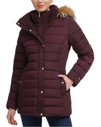 Tommy Hilfiger Faux-fur-trim Hooded Puffer Coat, Created For Macy's - Multicolor