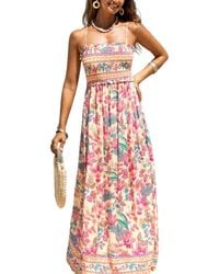 CUPSHE - Papaya Punch Floral Maxi Beach Dress - Lyst