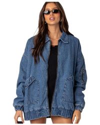 Edikted - Sophie Oversized Washed Denim Jacket - Lyst