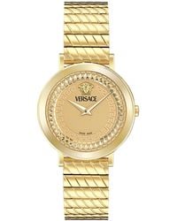 Versace - Swiss Delphinus Gold Ion Plated Bracelet Watch 35mm - Lyst