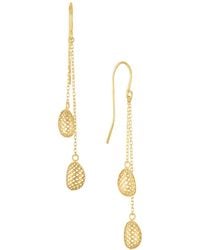 Macy's - Polished Textured Bead Drop Earrings - Lyst