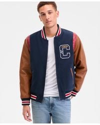 Champion - Mixed-media Varsity Bomber Jacket - Lyst