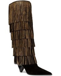 Michael Kors - Michael Jayla Heeled Fringe Suede Boots - Lyst