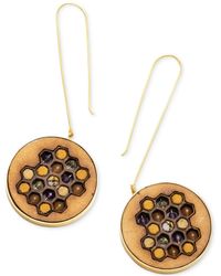 Nectar Nectar New York - 18k Gold-plated Mixed Gemstone Honeycomb Drop Earrings - Lyst