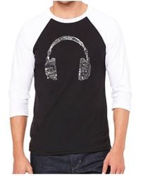 LA Pop Art - Language Headphones Raglan Word Art T-shirt - Lyst