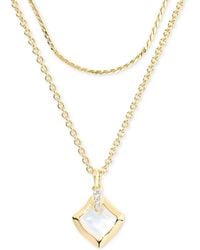 Kendra Scott - Pave & Color Mother-of-pearl Layered Pendant Necklace - Lyst