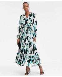 INC International Concepts - Printed Surplice Neck Maxi Dress Macys Exclusive P Xs Xxl - Lyst