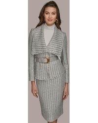 Donna Karan - Belted Sequin Detail Jacket - Lyst