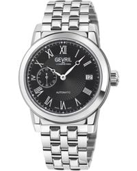Gevril - Swiss Made Madison Swiss Automatic Silver Stainless Steel Bracelet Watch - Lyst