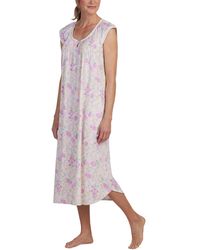 Miss Elaine - Sleeveless Floral Nightgown - Lyst