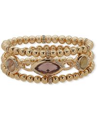 Anne Klein - Tone Crystal Stone Metal Stretch Bracelet - Lyst