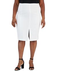 Kasper - Plus Size Stretch Crepe Front-slit Pencil Skirt - Lyst