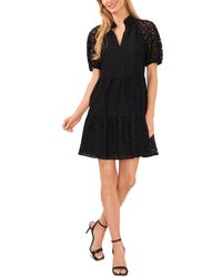 Cece - Lace Babydoll Puff Sleeve Tiered Dress - Lyst